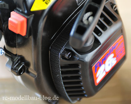 Motor mit montiertem Klettband