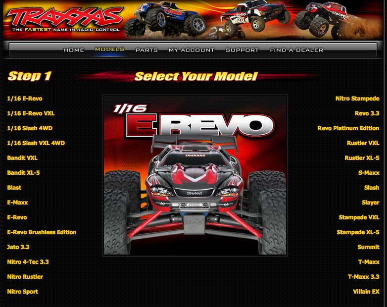 Traxxas Power-Up - Modell auswählen Traxxas Power-Up - Modell auswählen